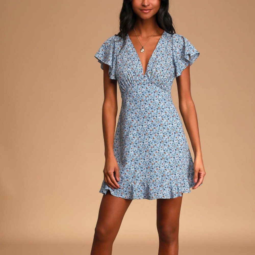Lulu's Blue Flutter Dress